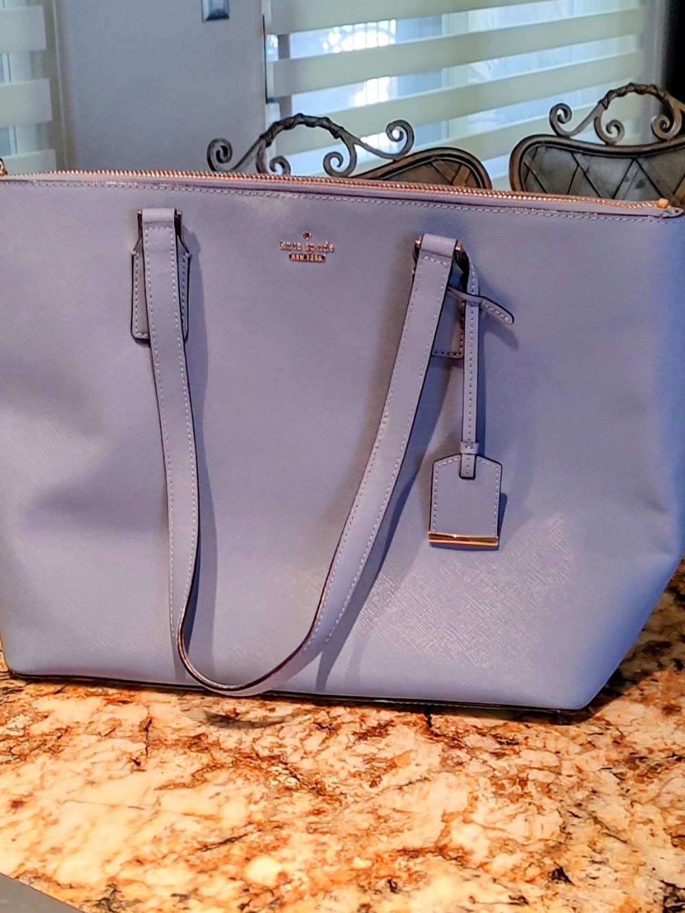 kate spade light blue leather tote. Excellent Condition. - Picture 14 of 16